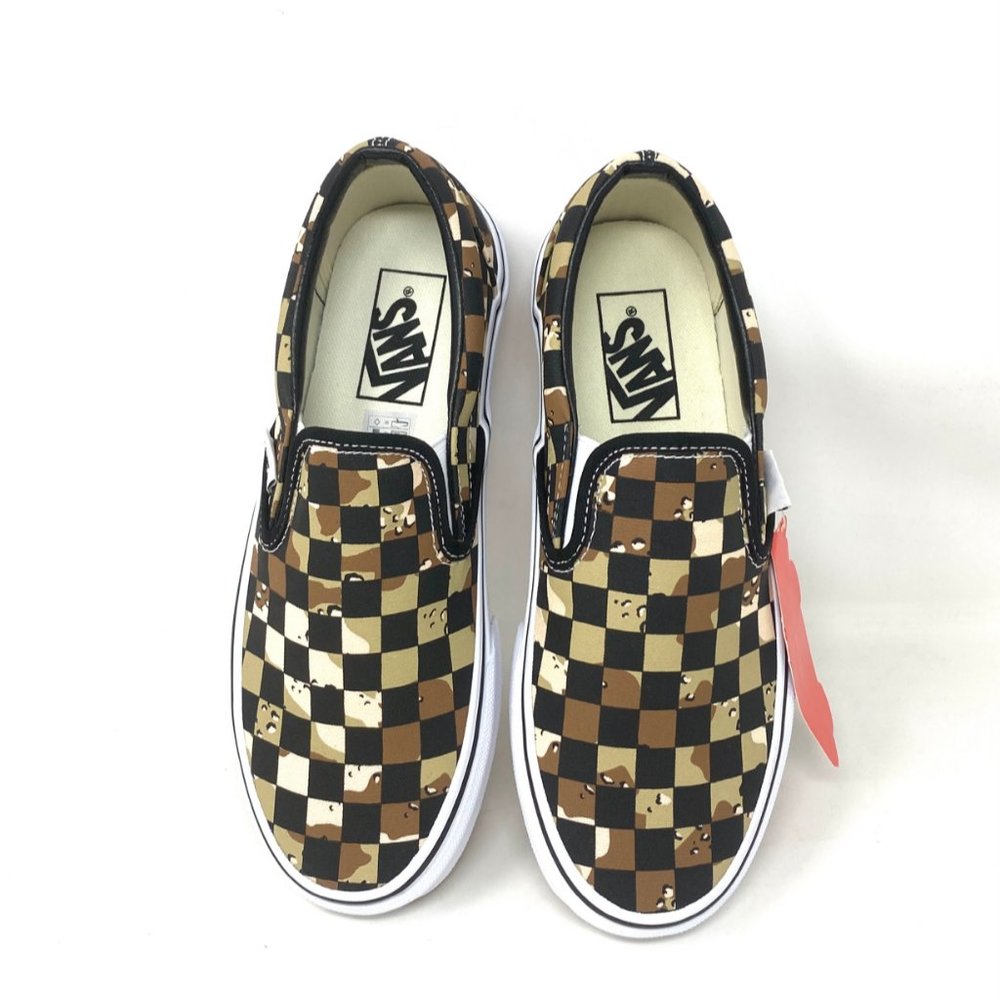 VANS Classic Slip On Men's Size Checkerboard Brown Canvas Slip On VN0A4BV3V4P - Picture 5 of 10